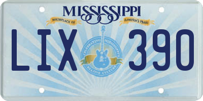 MS license plate LIX390