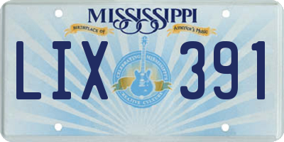 MS license plate LIX391