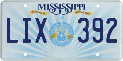 MS license plate LIX392