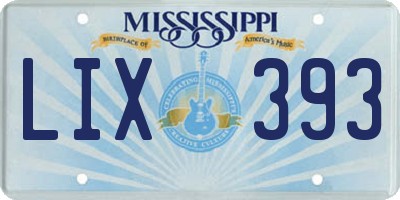 MS license plate LIX393
