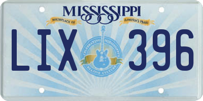 MS license plate LIX396