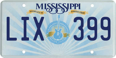 MS license plate LIX399