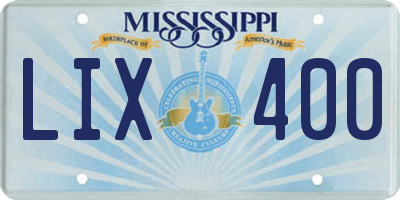 MS license plate LIX400