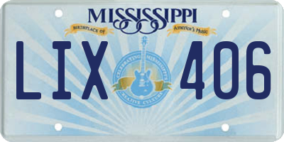 MS license plate LIX406
