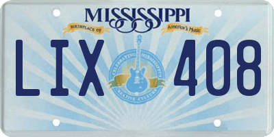 MS license plate LIX408