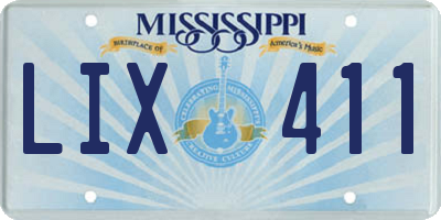 MS license plate LIX411
