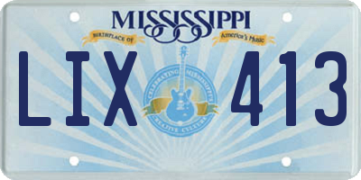 MS license plate LIX413
