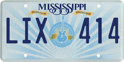 MS license plate LIX414