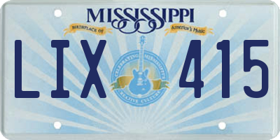 MS license plate LIX415