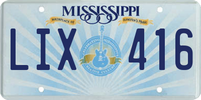 MS license plate LIX416