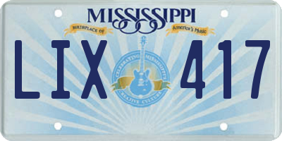 MS license plate LIX417
