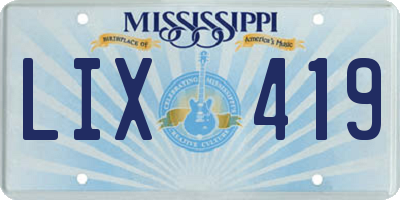 MS license plate LIX419