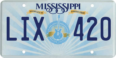 MS license plate LIX420