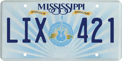 MS license plate LIX421