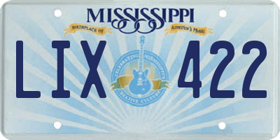 MS license plate LIX422