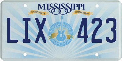 MS license plate LIX423