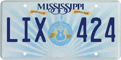 MS license plate LIX424