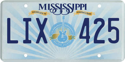 MS license plate LIX425