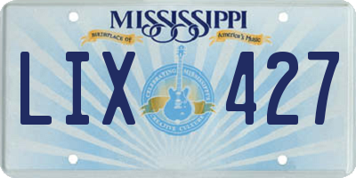 MS license plate LIX427