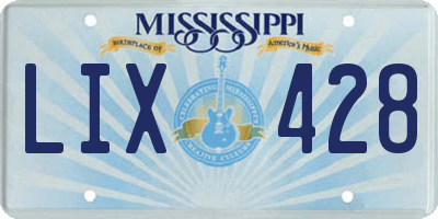 MS license plate LIX428