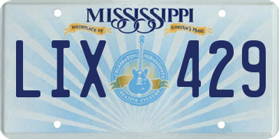 MS license plate LIX429