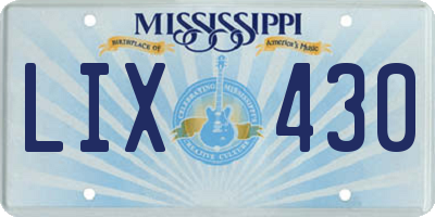 MS license plate LIX430
