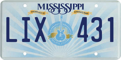 MS license plate LIX431