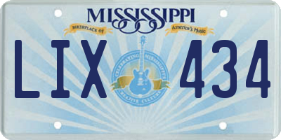 MS license plate LIX434