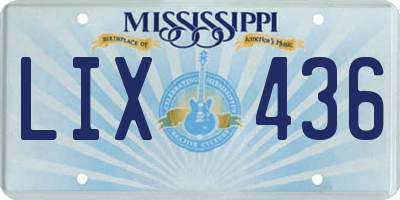 MS license plate LIX436