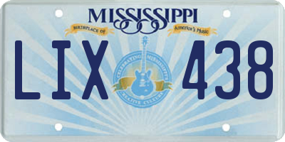 MS license plate LIX438
