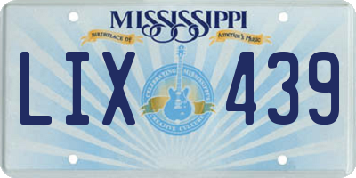 MS license plate LIX439