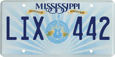 MS license plate LIX442