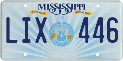 MS license plate LIX446