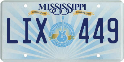 MS license plate LIX449