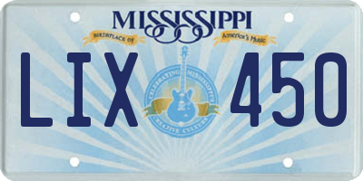 MS license plate LIX450