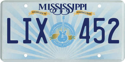 MS license plate LIX452