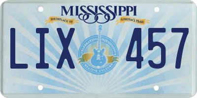 MS license plate LIX457