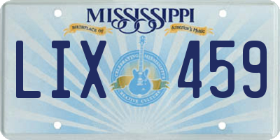 MS license plate LIX459