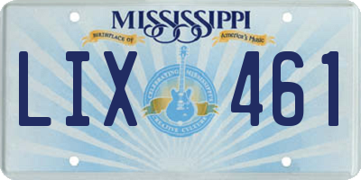 MS license plate LIX461
