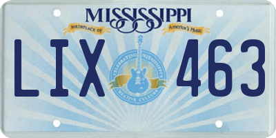 MS license plate LIX463
