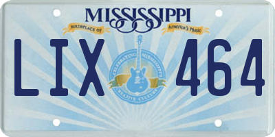 MS license plate LIX464