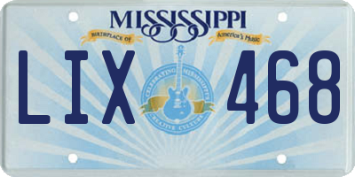 MS license plate LIX468