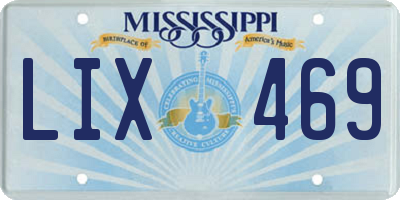 MS license plate LIX469
