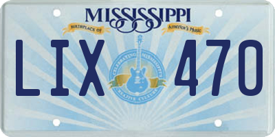 MS license plate LIX470