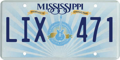 MS license plate LIX471