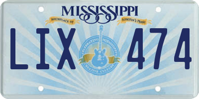 MS license plate LIX474