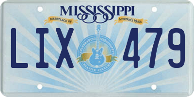 MS license plate LIX479