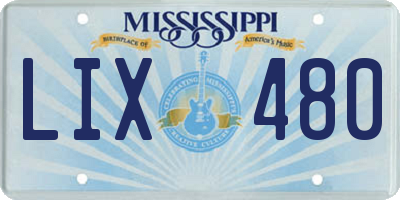 MS license plate LIX480