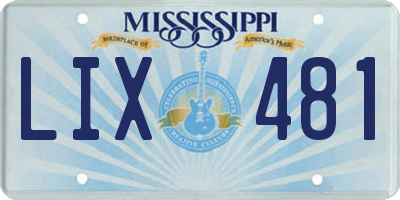 MS license plate LIX481