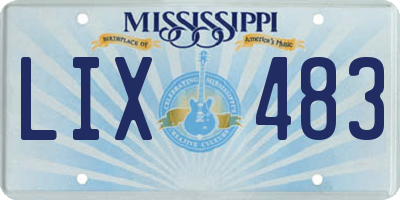 MS license plate LIX483